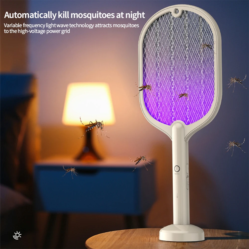 

2021 Intelligent Household 2 In 1 Mosquito Killer Lamp Electric Shock Mosquito Swatter USB Rechargeable Bug Zapper Mosquito Trap