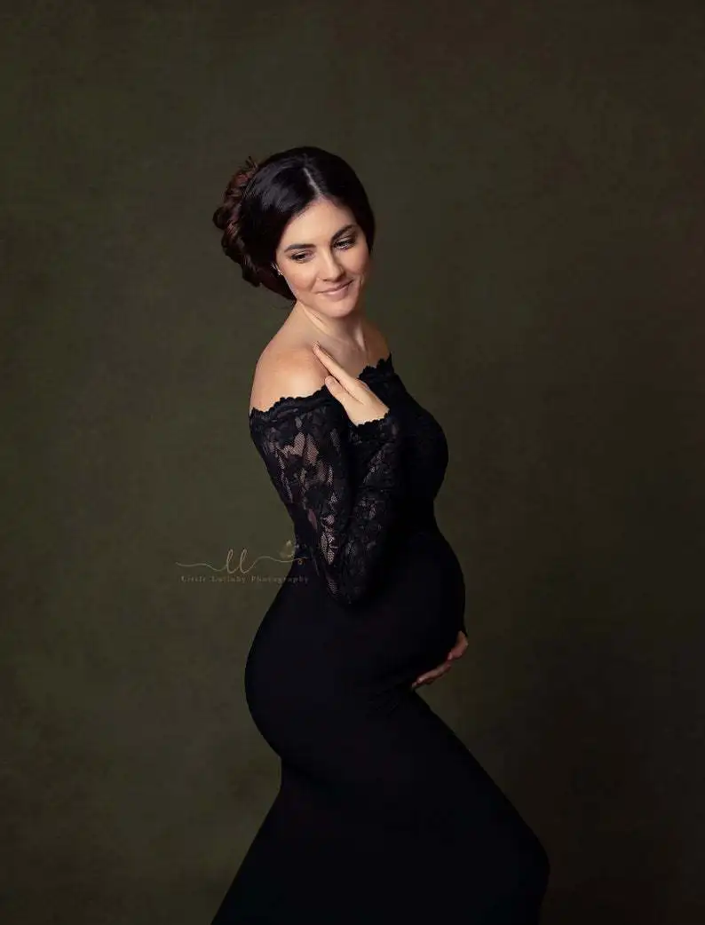 Lace Pregnancy Dress Photo Shoot Mayernity Dress Photography Baby Shower Dress for Women Pregnant Woman enlarge