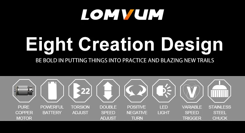 LOMVUM 12 В ударная электрическая дрель деревообрабатывающая многофункциональная двухскоростная Бытовая отвертка литий-ионная аккумуляторная дрель