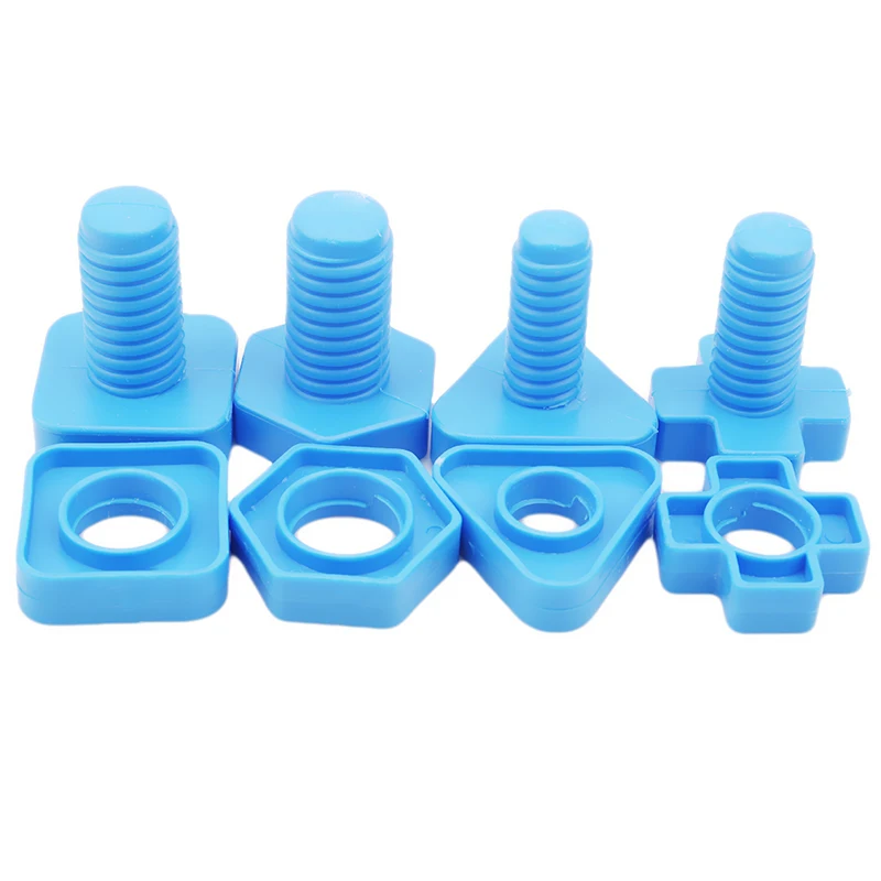 Винтовые строительные блоки пластиковые вставные игрушки в форме гайки для