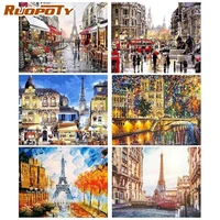 paris street scenery popular diy oil paint by numbers kit painting diy canvas painting by numbers 40x50cm acrylic