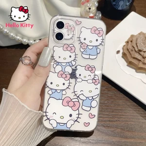 Hello Kitty Cartoon Phone Case for iPhone12 12Pro 12Promax 11 Pro 11Promax Mini X XS MAX XR 7 8 Plus Transparent Soft Case