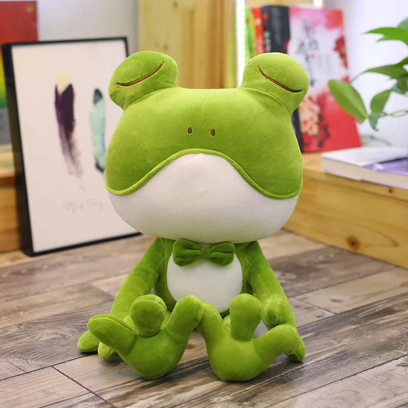 New Year Present Big Eyes Tie Frog Plush Toy Animal Doll Comfort Pillow 35cm 50cm 65cm 85cm 1pcs/pack
