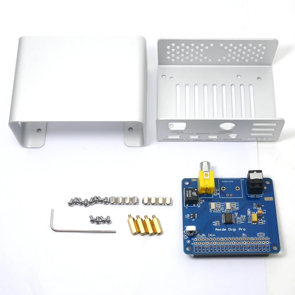 Алюминиевый корпус и UGEEK AOIDE Digi Pro работают с Raspberry Pi 4 Модель B/4B | DIY ваш HiFi плеер построить с Raspberry Pi