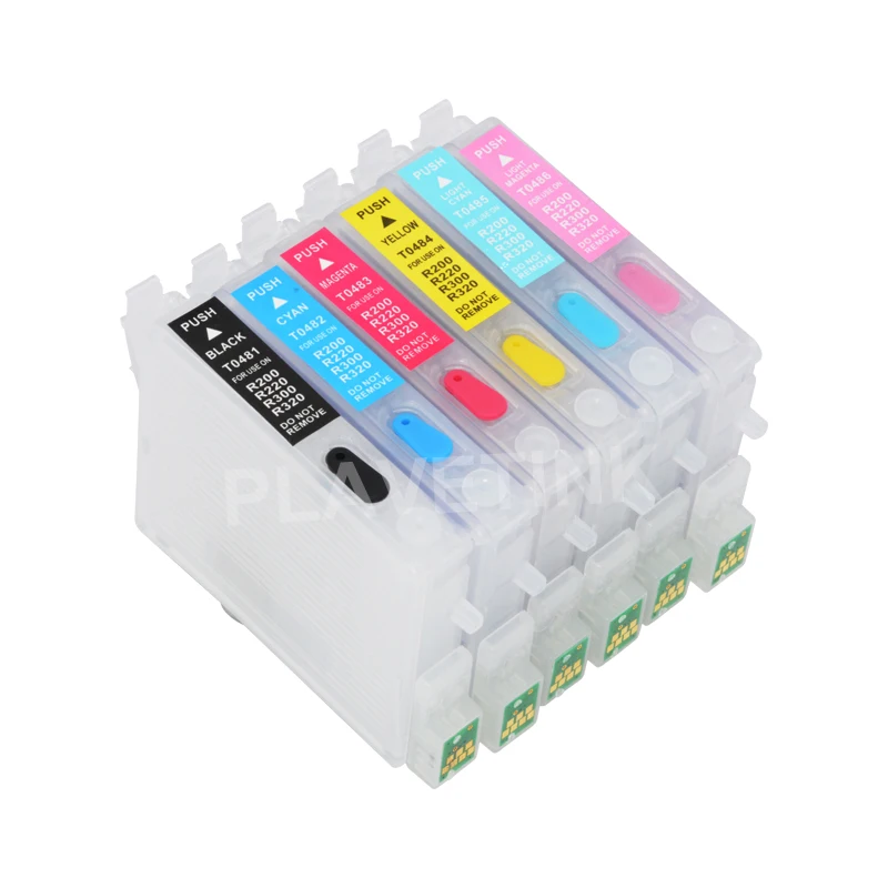 Многоразовый чернильный картридж Plavetink T0481 для принтера Epson Stylus Photo R200 R220 R300 R300M +