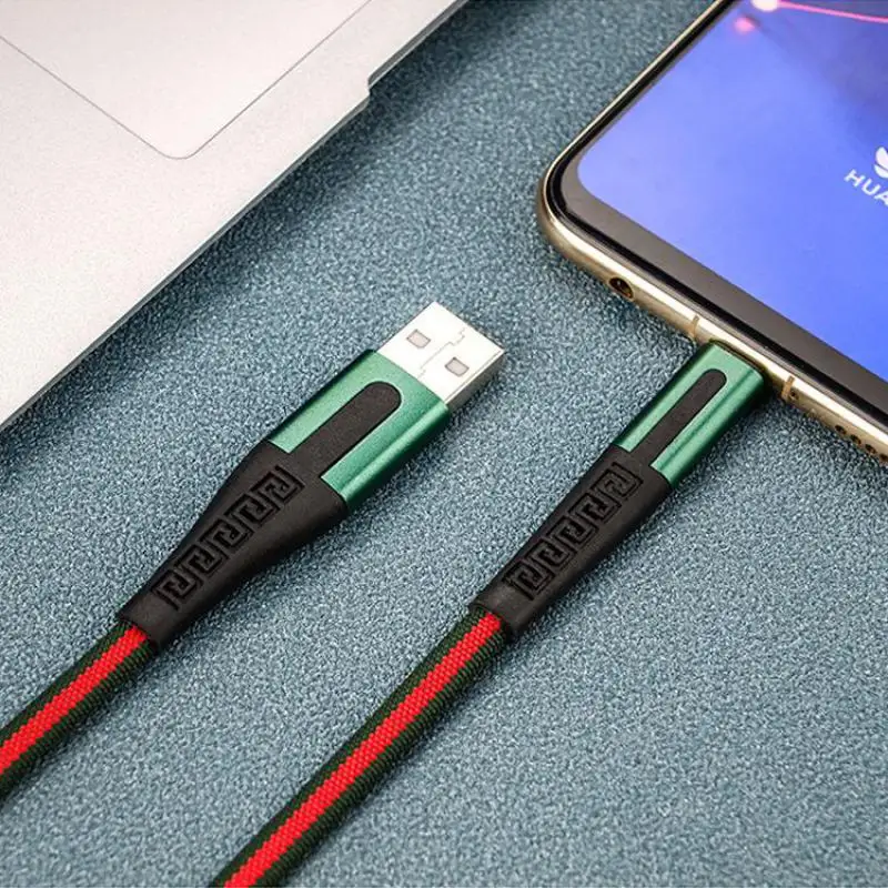 USB C кабель для быстрой зарядки 5 в 2A Тип передачи данных нейлоновый плоский