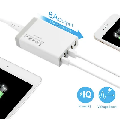 MULTIPRESA USB 5 PORTE CARICATORE MULTIPLA DA TAVOLO CON CAVO SPINA 40W | Дом и сад