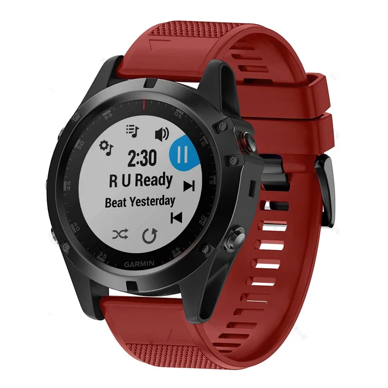 Красный 26 мм 22 мм Смарт-часы ремешок для Garmin Fenix 5X5 Plus 3 3HR D2 S60 gps часы Quick Release силиконовый Easyfit браслет - Цвет: Красный