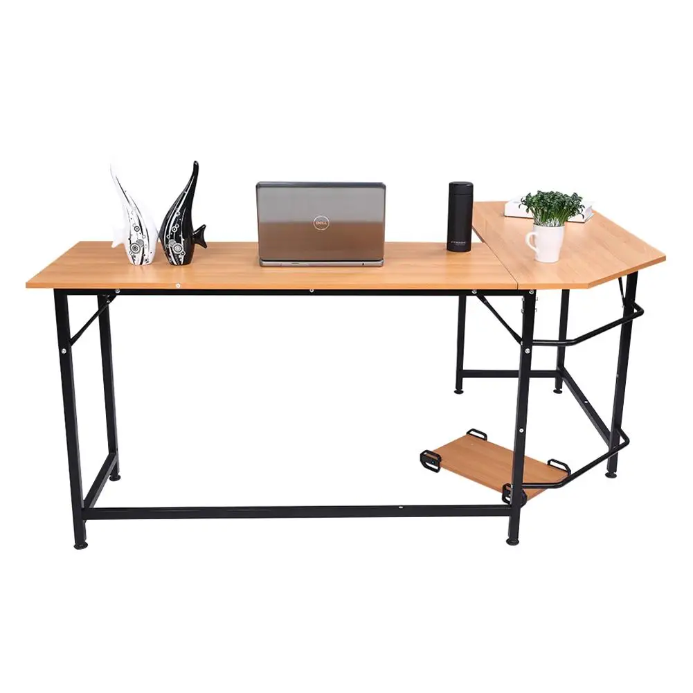 

L-Shaped Computer Desk, PC Study Desk With Shelf Large Wood Computer Desk Laptop Desk Writing Table Workstation