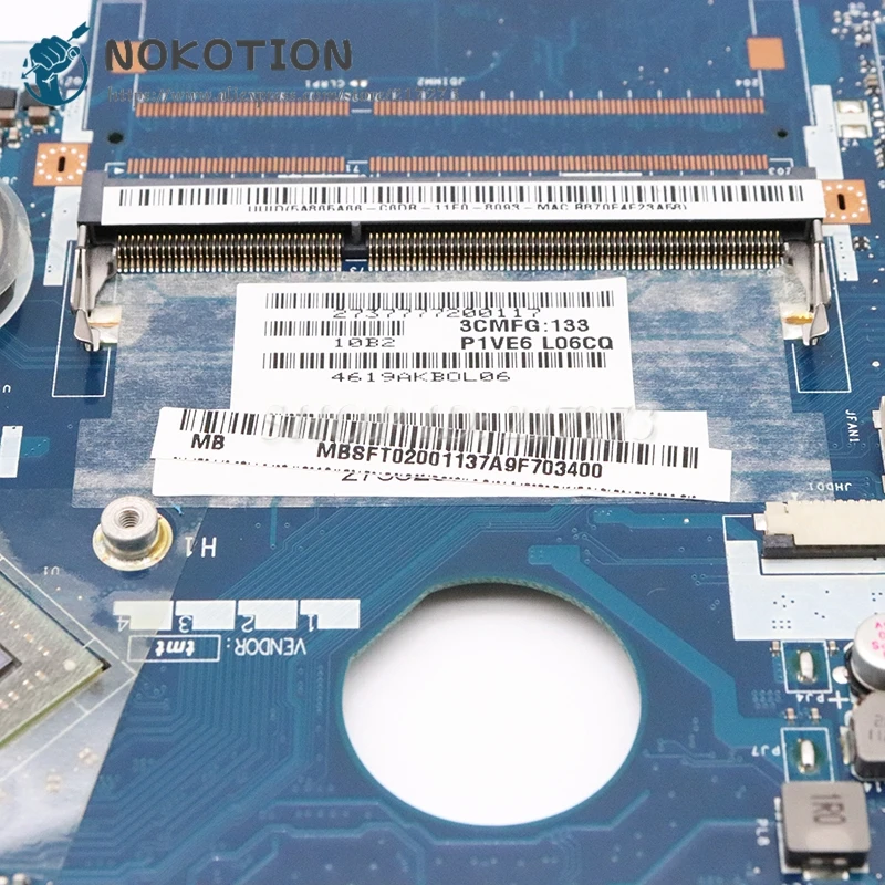 Материнская плата NOKOTION для Acer aspire one AO722 722 материнская ноутбука MBSFT02003 P1VE6 DDR3 с