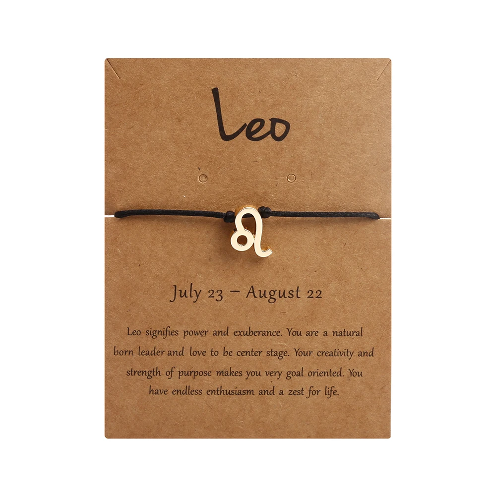 Ailodo 12 созвездий черная веревочная цепочка плетеные браслеты для женщин мужчин