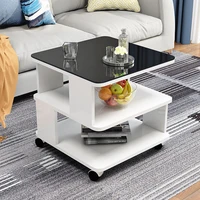 coffee table modern simplicity sofa side table bedroom living room mobile table solid wood multifunctional storage