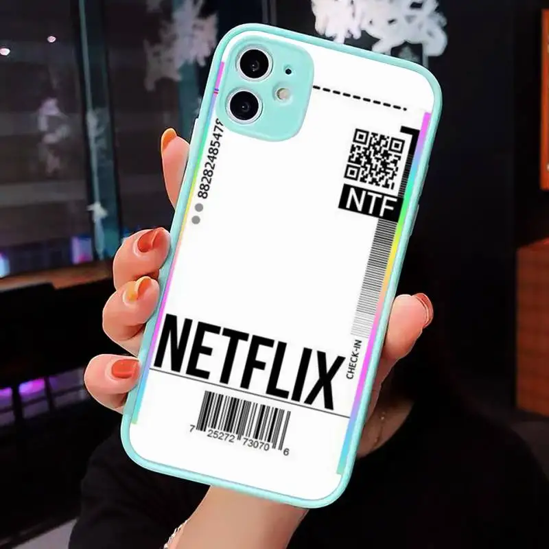 

Fashion ins Flag Bar code Label Phone Cases Matte transparent For blue iPhone 12 Mini 11 Pro XR XS Max 7 8 Plus X Back Cover