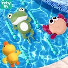 Детские Игрушки для ванны 0-12 месяцев для детской игры, Заводной краб, лягушка, утка, Игрушки для ванны для детей, игрушки для детей от одного года