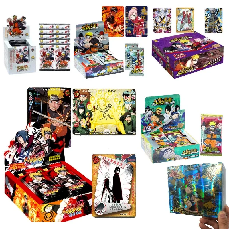 Narutoes-cartas de colecci&oacute;n de personajes de Uzumaki, cartas Flash de edici&oacute;n de lujo de Anime, colecci&oacute;n de personajes de Uzumaki, Barrage de bronce, regalos para ni&ntilde;os-0