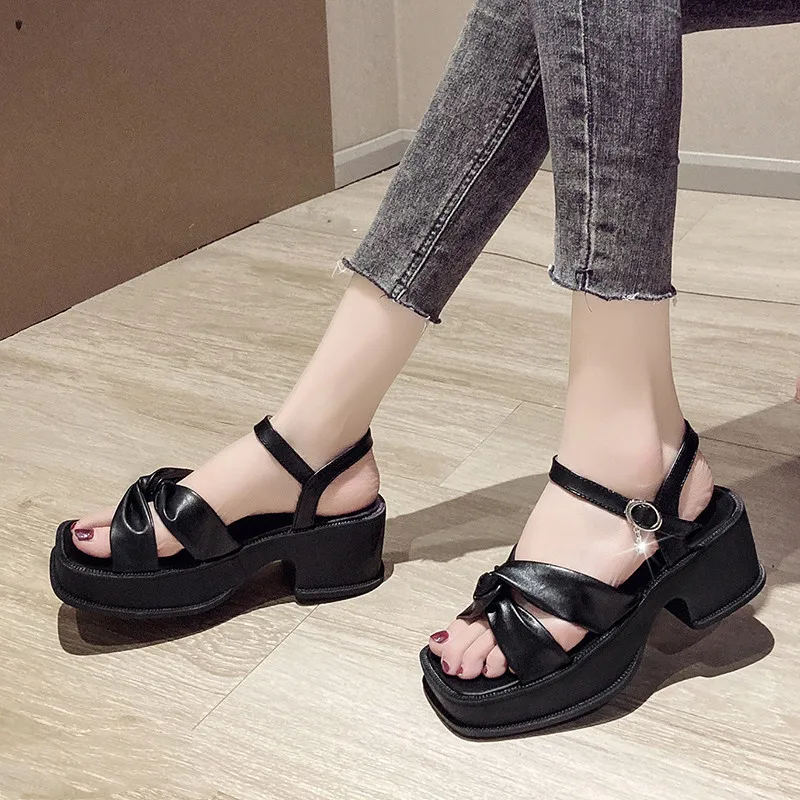 

Fashion Womens Shoes 2021 Beige Heeled Sandals Buckle Strap Clogs Wedge Med Espadrilles Platform Luxury Black Comfort Flat High