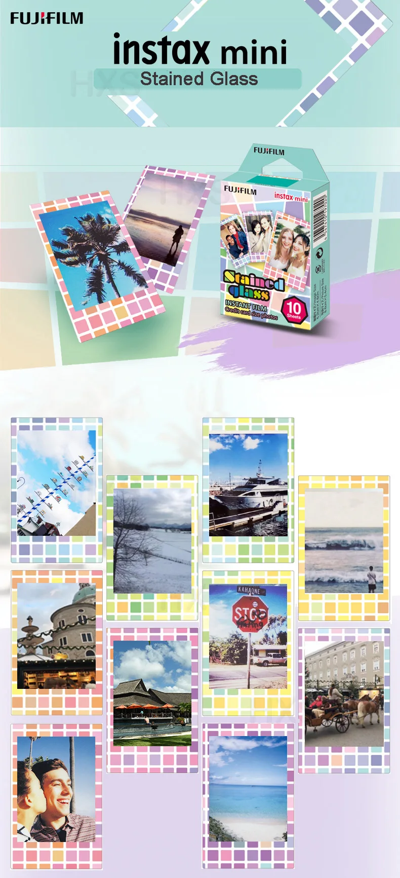 Подлинная Fujifilm Instax Mini 8 9 цветная фотобумага 10 шт. для Fuji 9 8 7s 50 90 25 70 Share SP-2 SP-1 Liplay мгновенная камера