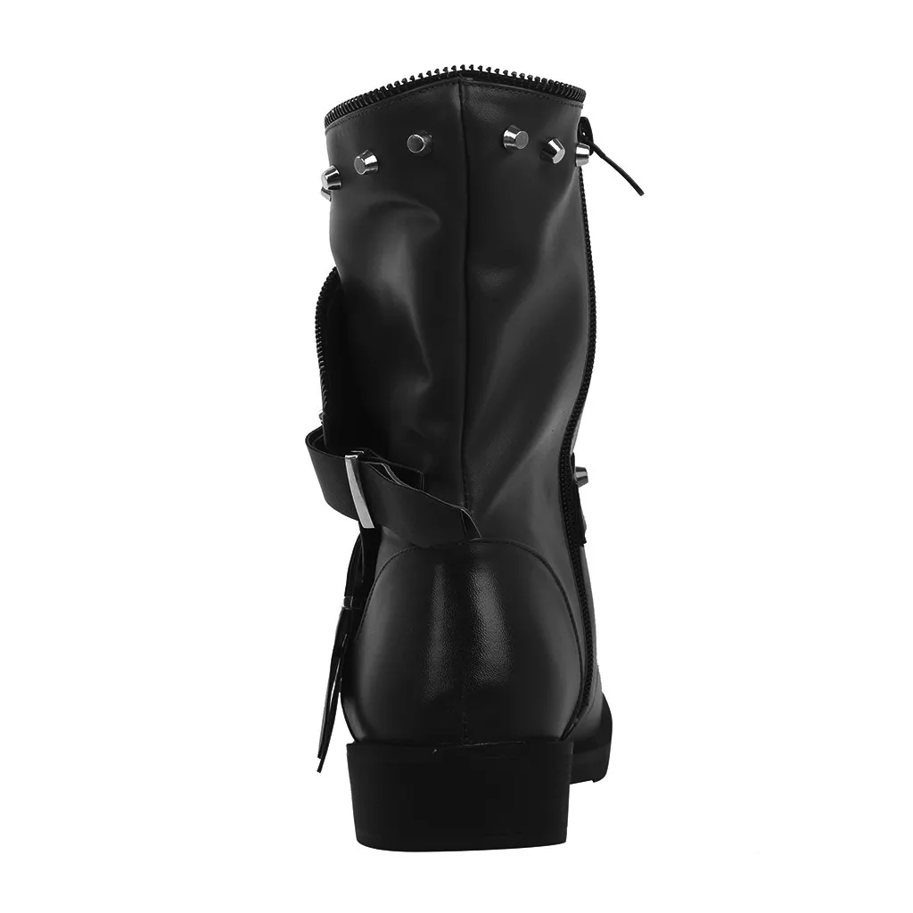 Женские кожаные ботинки в байкерском стиле готическом панк милитари с закрытой