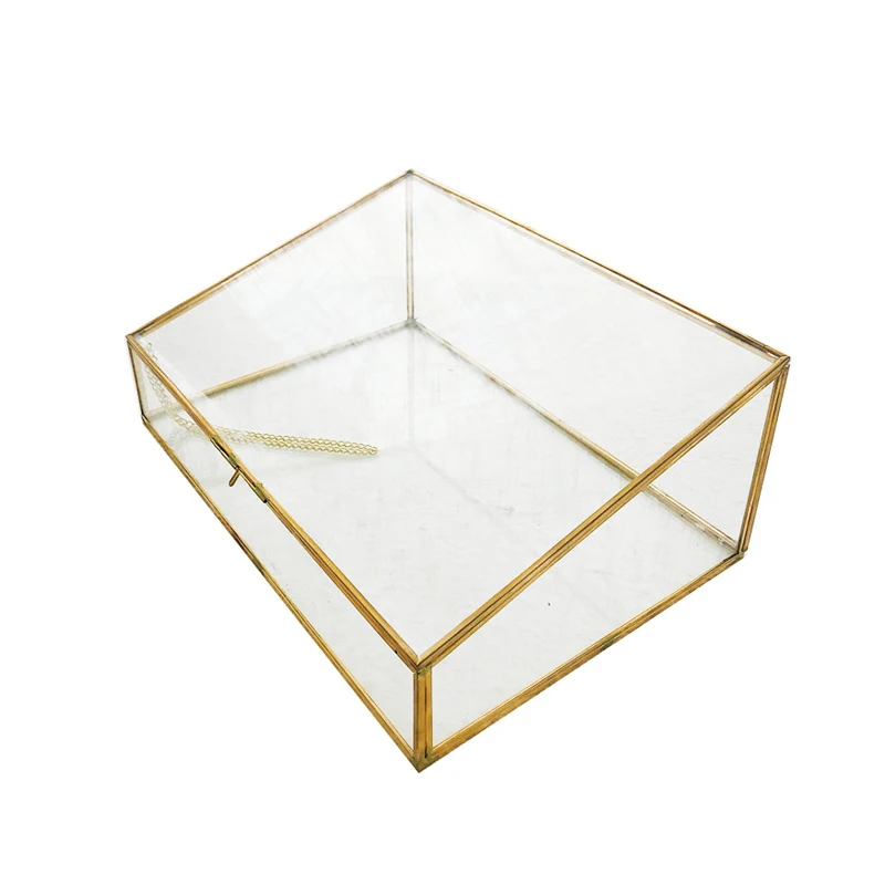 

Nordic Style Glass Copper Storage Baskets Box Home Organizer for Jewelry Necklace Dessert Display cabinet display box decoration