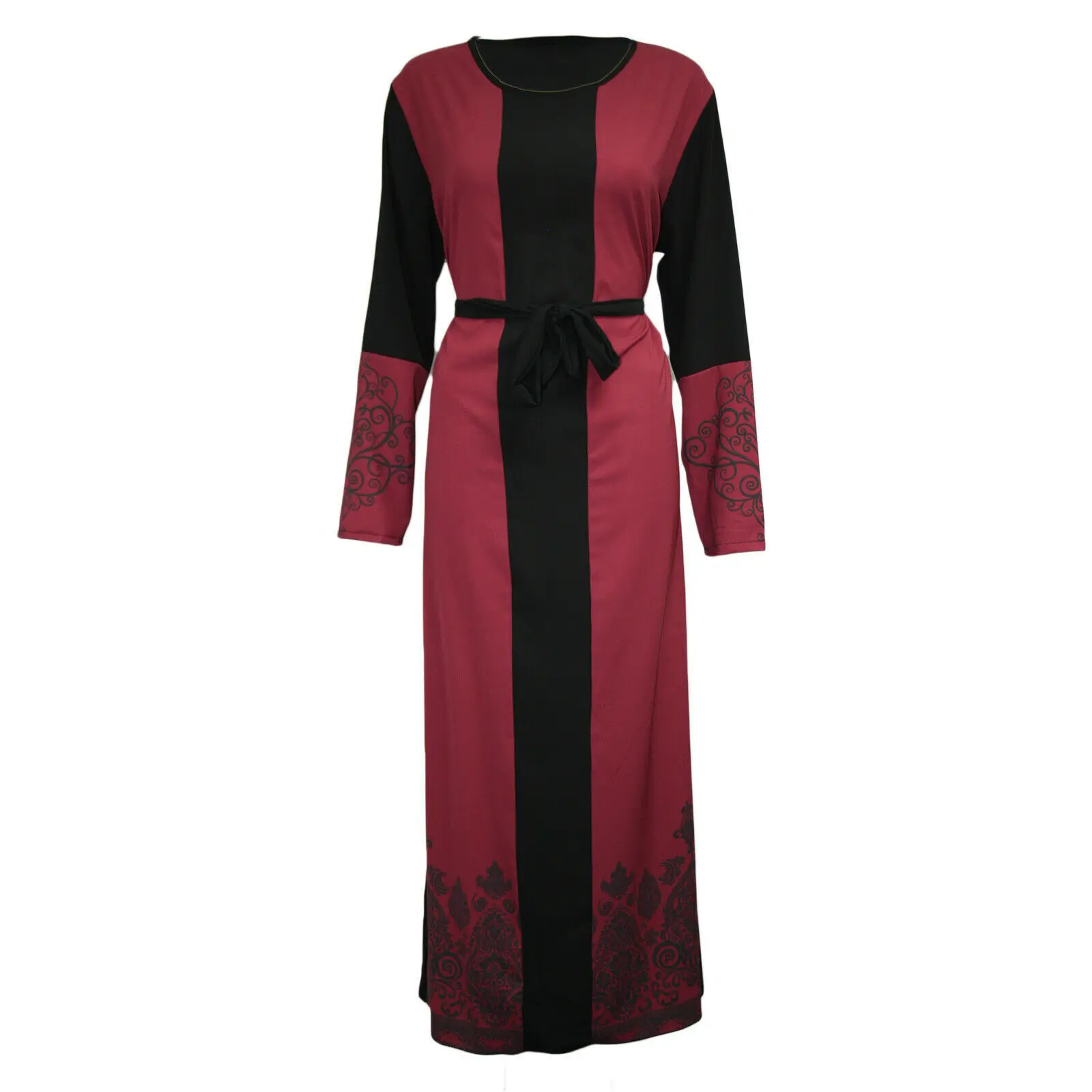 Женское мусульманское платье-хиджаб из Дубая ислама с поясом на шнуровке платья