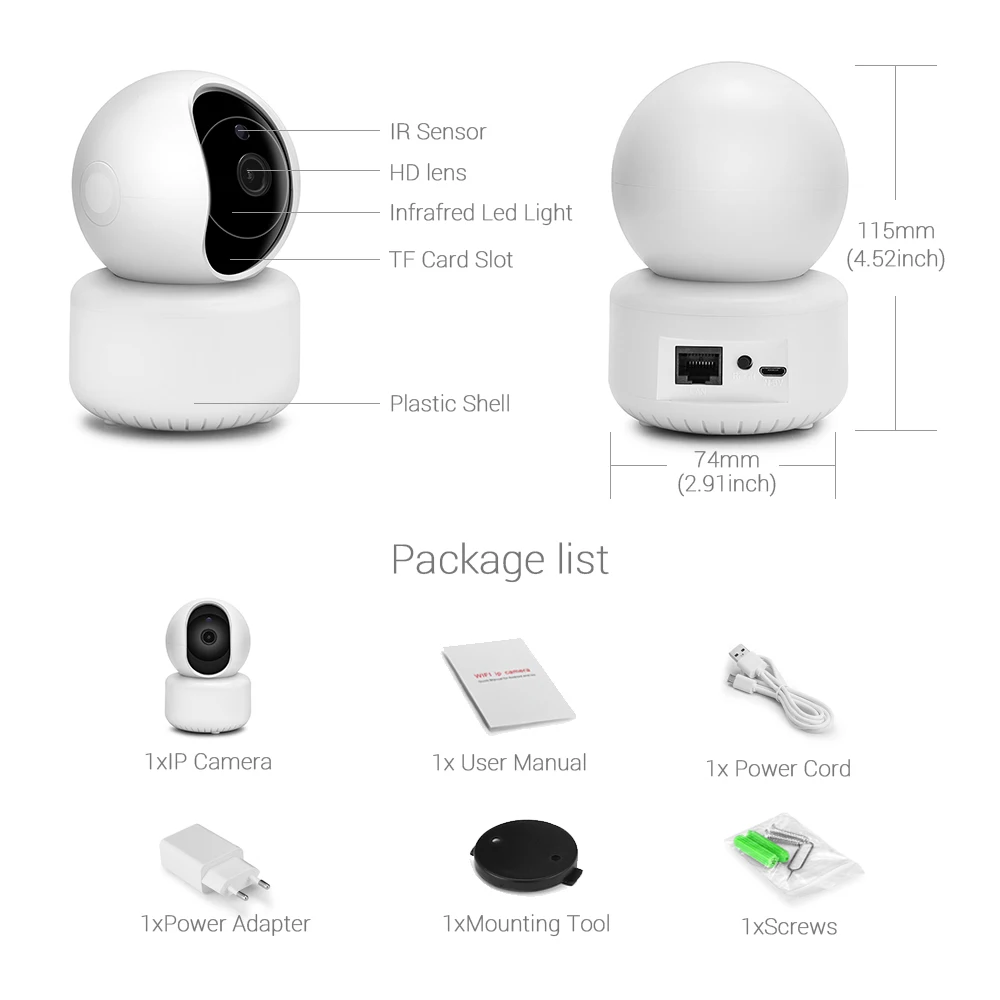 Hamrolte HD1080P мини Wifi камера Детский Монитор панорамирование/наклон ip-камера ночного видения двухстороннее аудио Обнаружение движения iCSee удаленный доступ