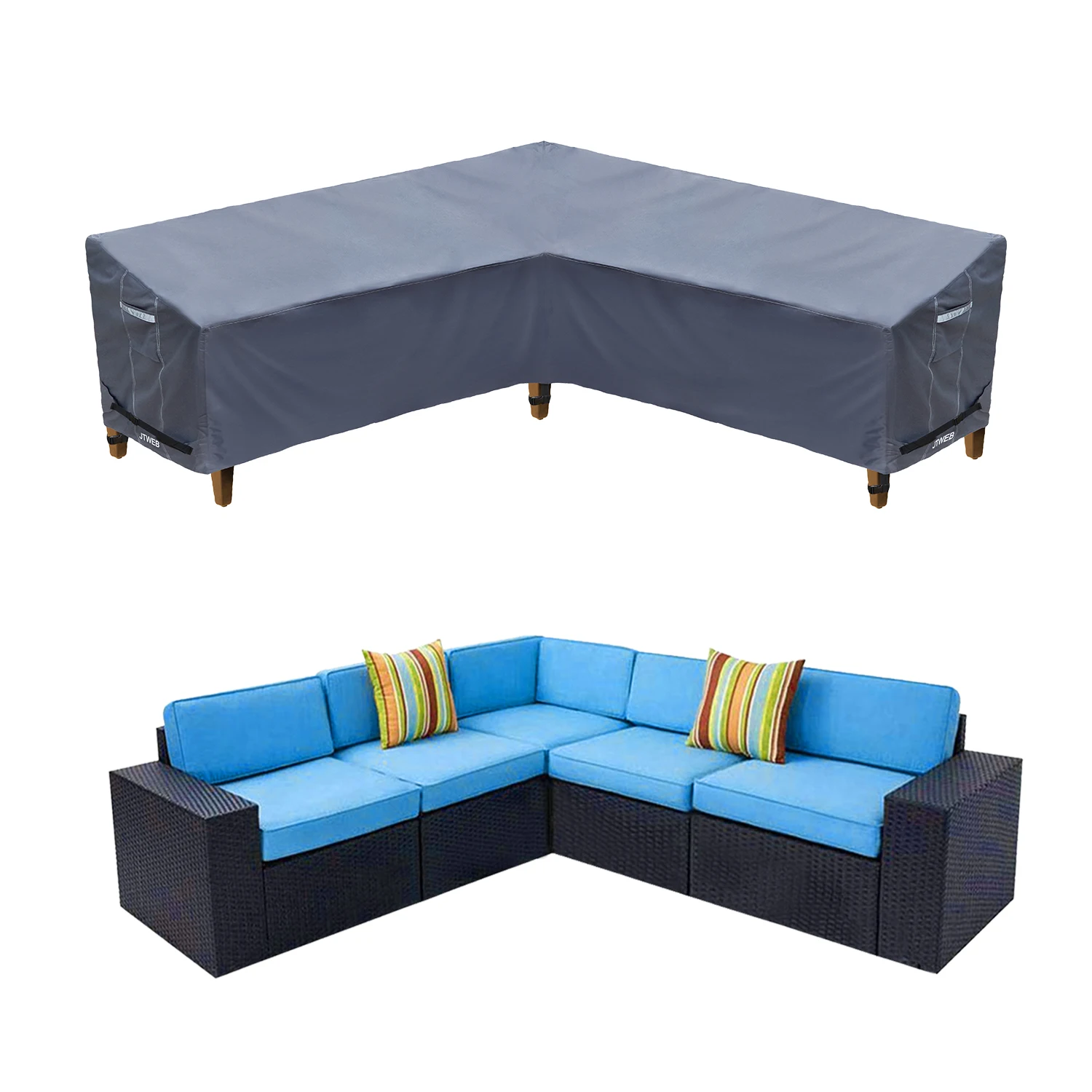 

Waterproof Sectional Furniture Protective Cover Outdoor Corner Sofa Protector L Shaped Anti-Dust Covers For Home Patio Garden