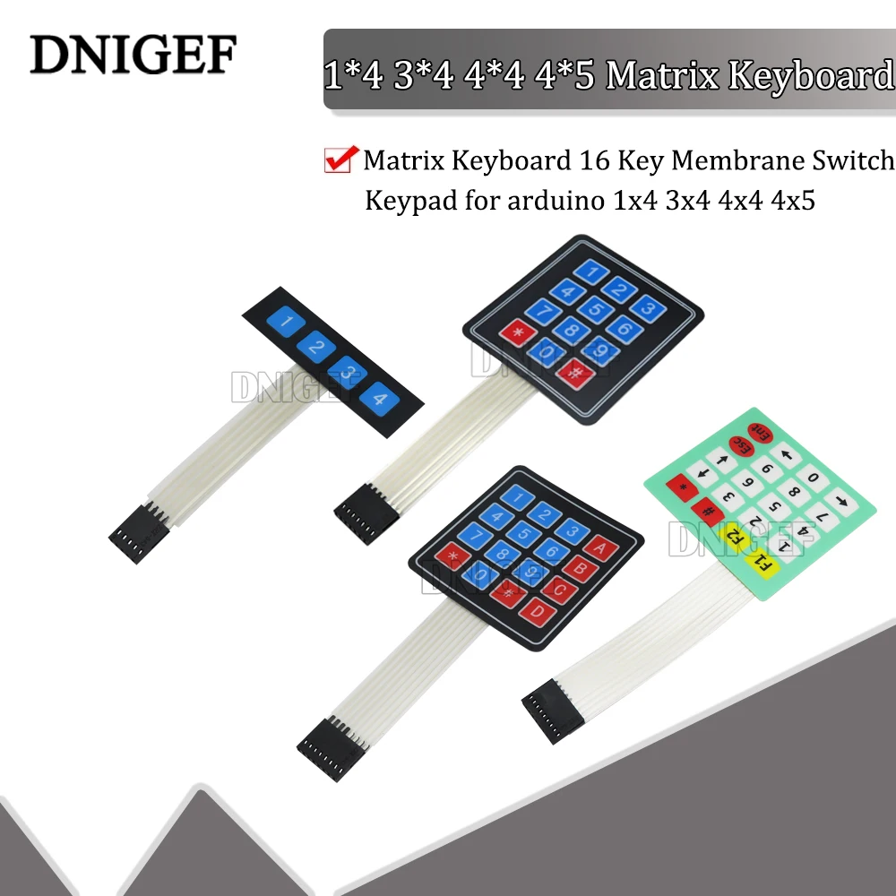 Матричная клавиатура 1*4 3*4 4*4 4 4*5/матричная клавиатура, 16 кнопок, мембранная переключатель, клавиатура для arduino 1x4 3x4 4 4x4 4x5, 10 шт.
