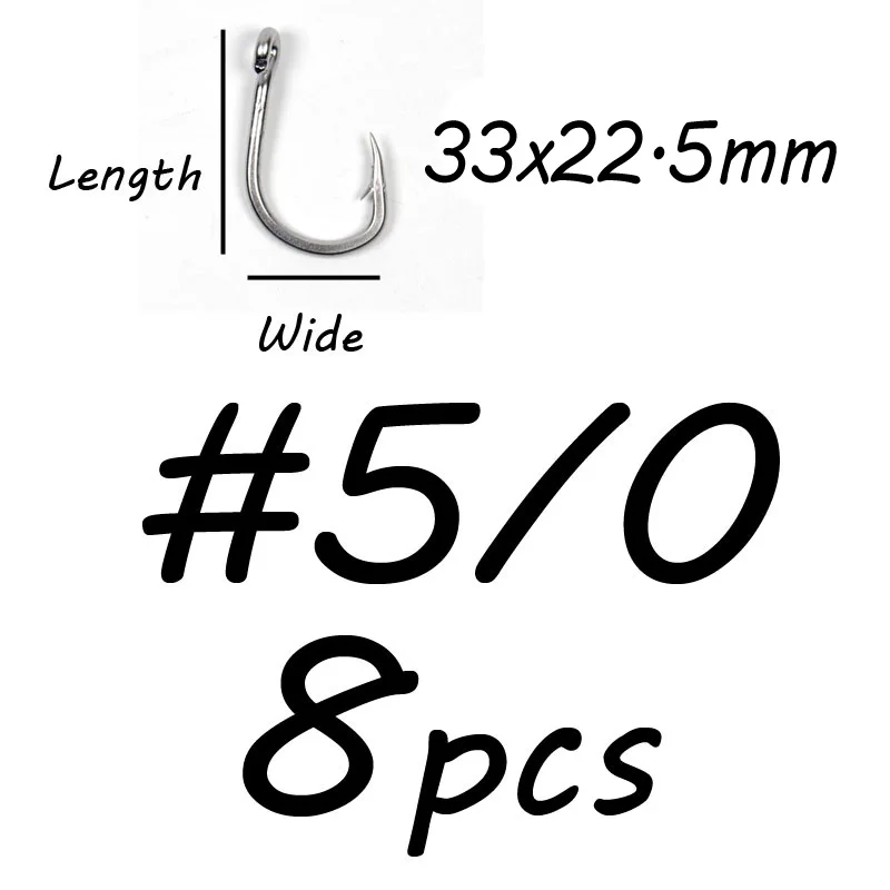 Size 5l0 8pcs Толстый провод из нержавеющей стали крючок для морской рыбалки Троллинг рыболовный крючок 4/0 5/0 6/0 7/0 8/0 9/0 10/0 Морские Рыболовные Снасти Терминал - Цвет: Size 5l0 8pcs