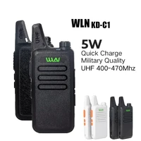 2pcs wln kd c1 walkie talkie uhf 400 470 mhz 5w power 16 channel kaili mini handheld transceiver c1 two way radio