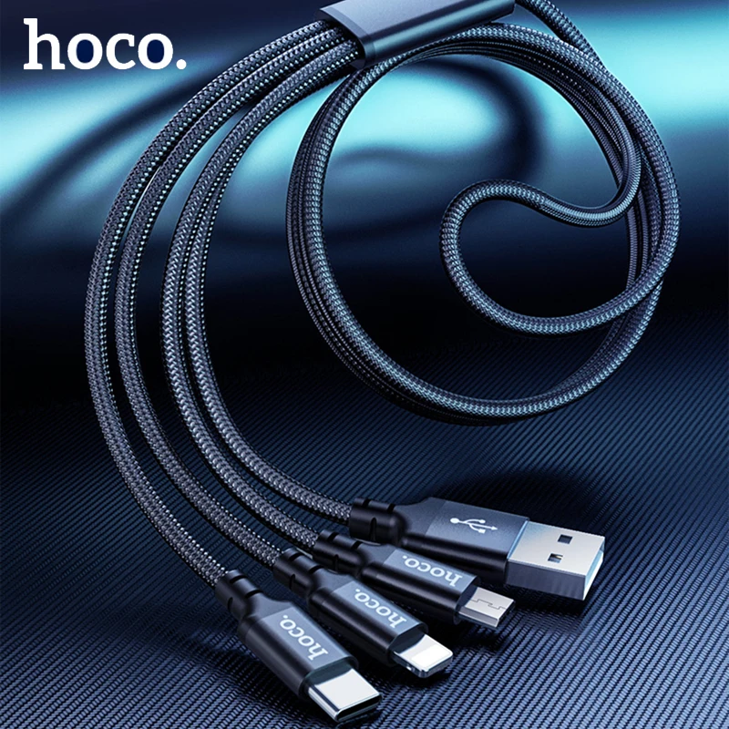 USB кабель HOCO 3 в 1 для быстрой зарядки iPhone 11 Pro X XS Max XR 7 8|Кабели мобильных телефонов| |