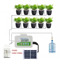 solar watering device intelligent garden automatic watering device usb dual mode plant drip irrigation system water pump timer