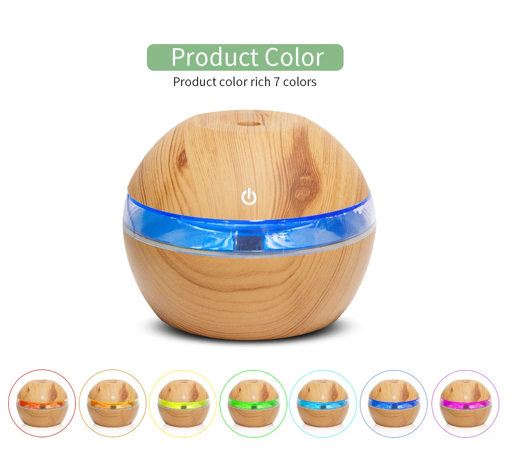 USB 003 Electric Ultrasonic Air Humidifier Aroma Diffuser Essential Oil Aromatherapy 7 Color LED Cool Mist Maker for Office Home