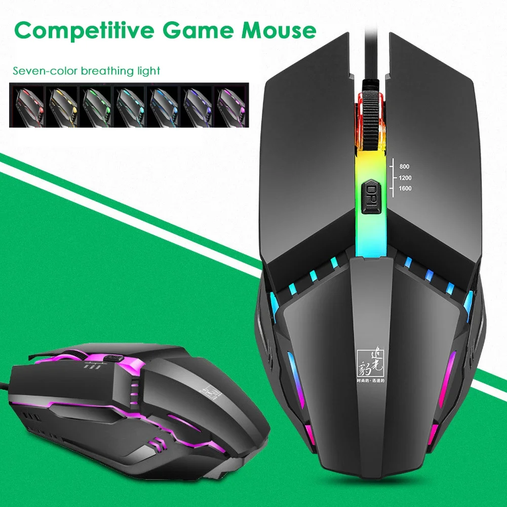 

Gaming Mouse Colorful Backlight Optical Wired Mouse Mice USB Wired Luminous Mouse LED Computer Mouse For PC Laptop