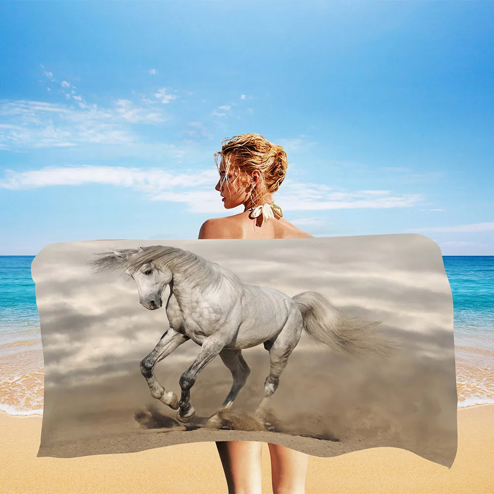 

Бег пляжное полотенце с рисунком лошади летние полотенца с фигурками животных Ванная комната банное полотенце для плавания на заказ Towelsm де...