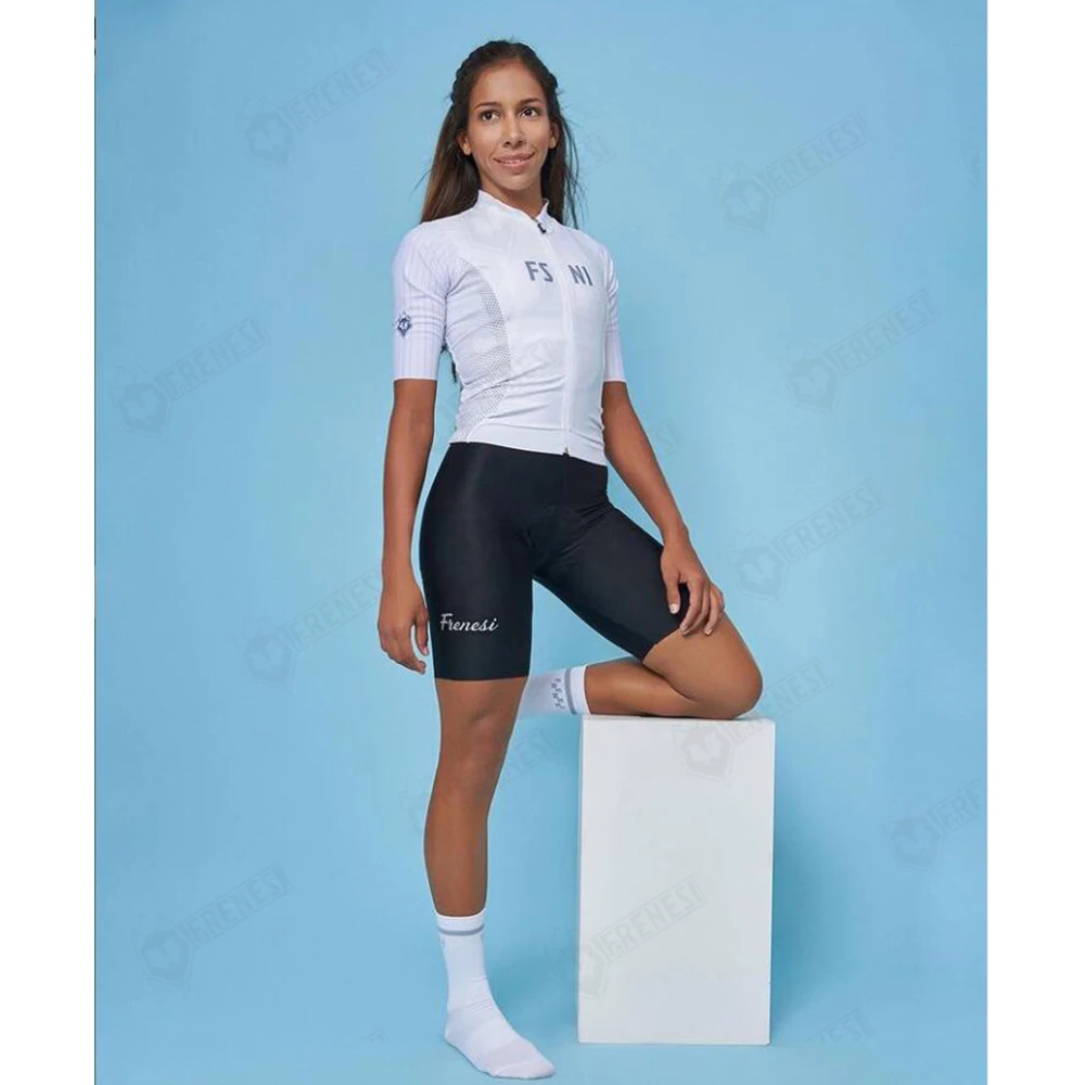 

2021 Frenesi Спорт Велоспорт Джерси летняя Женская команда короткий рукав комбинезон шорты костюмы велосипед Ropa Ciclismo комплект
