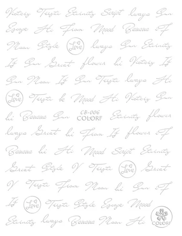 Новейшая CA-LETTER-100 Луна Девушка мультфильм дизайн 3d дизайн ногтей письмо Мода Шаблон наклейка MAGICO - Цвет: CB-6 SILVER