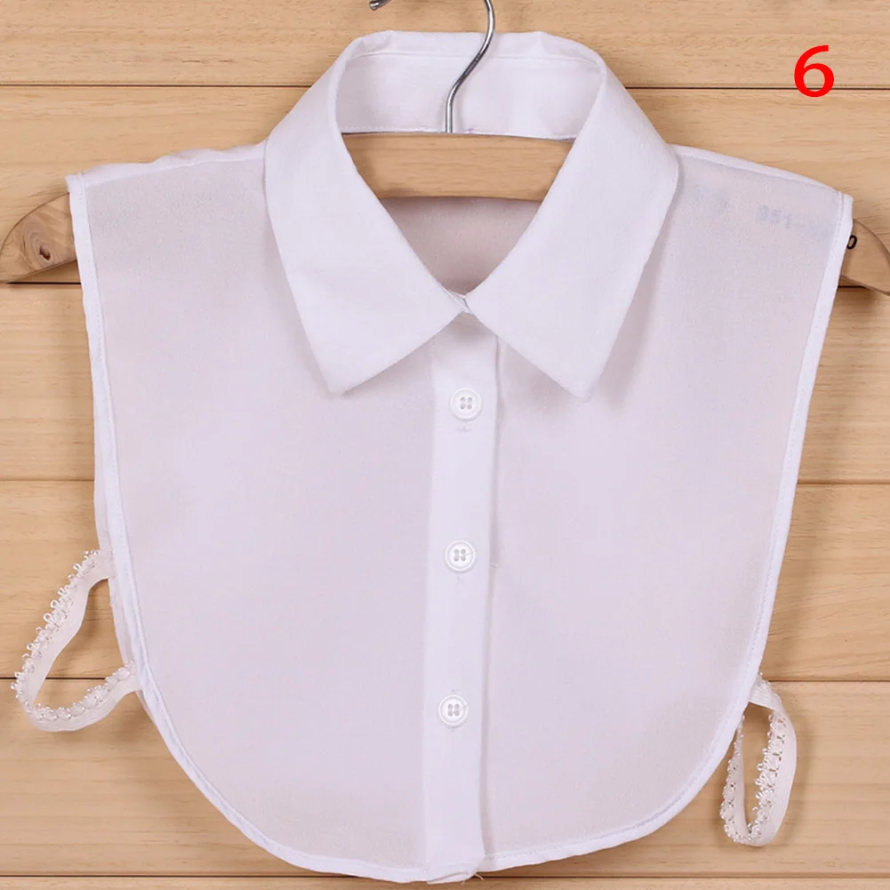 

Women Cotton Lace Fake Collar Blouse Vintage Detachable Shirt Collar False Collar Lapel Blouse Top Women Clothes Accessorie