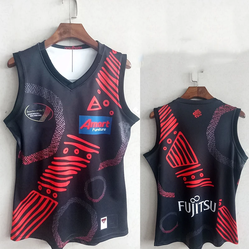 

2021 Essendon Bombers Men Dreamtime Guernsey Training Singlet Rugby Vest Jersey SIZE S-3XL