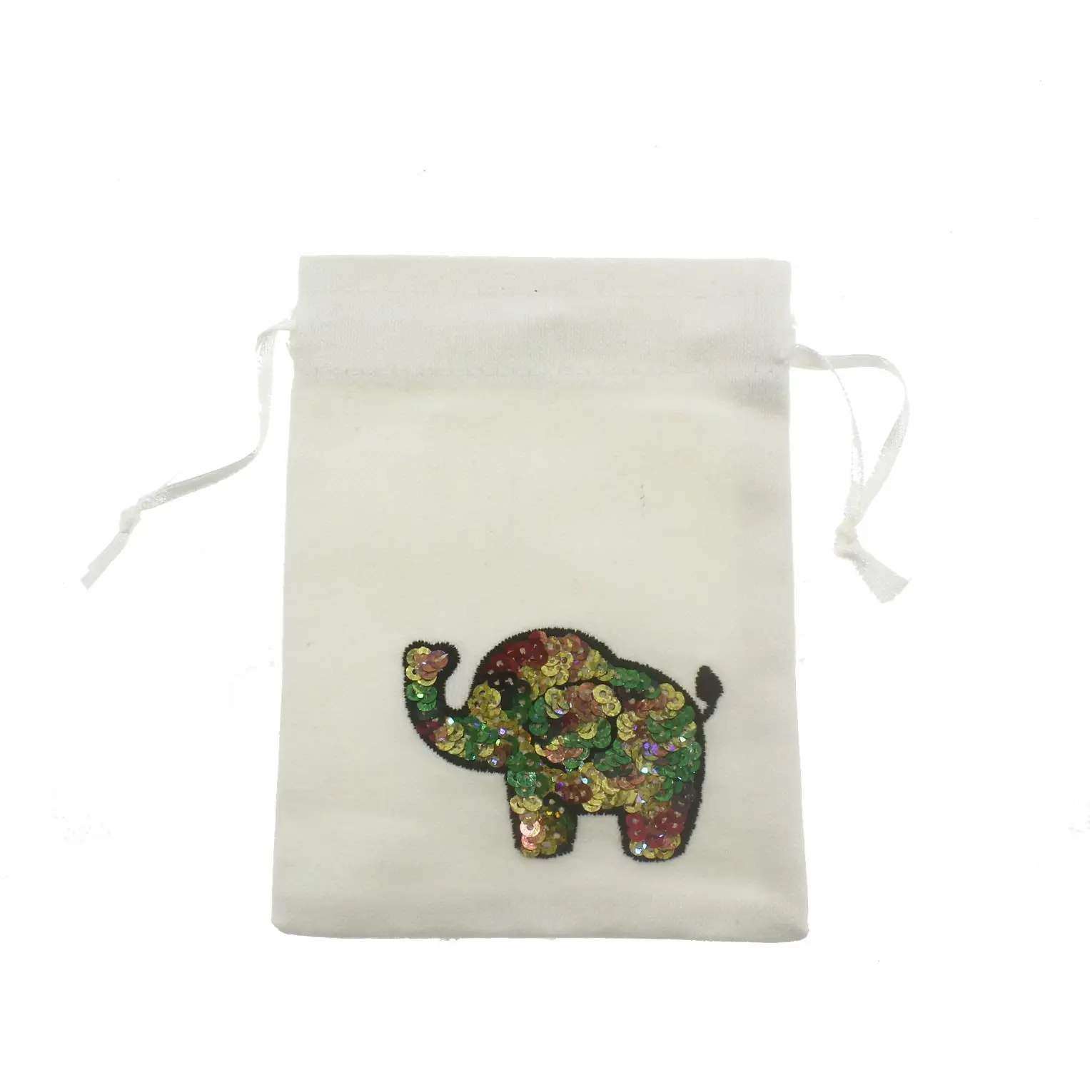 

10 Pieces 10x14cm Bag Handmade Sequined Elephant Linen Pouch