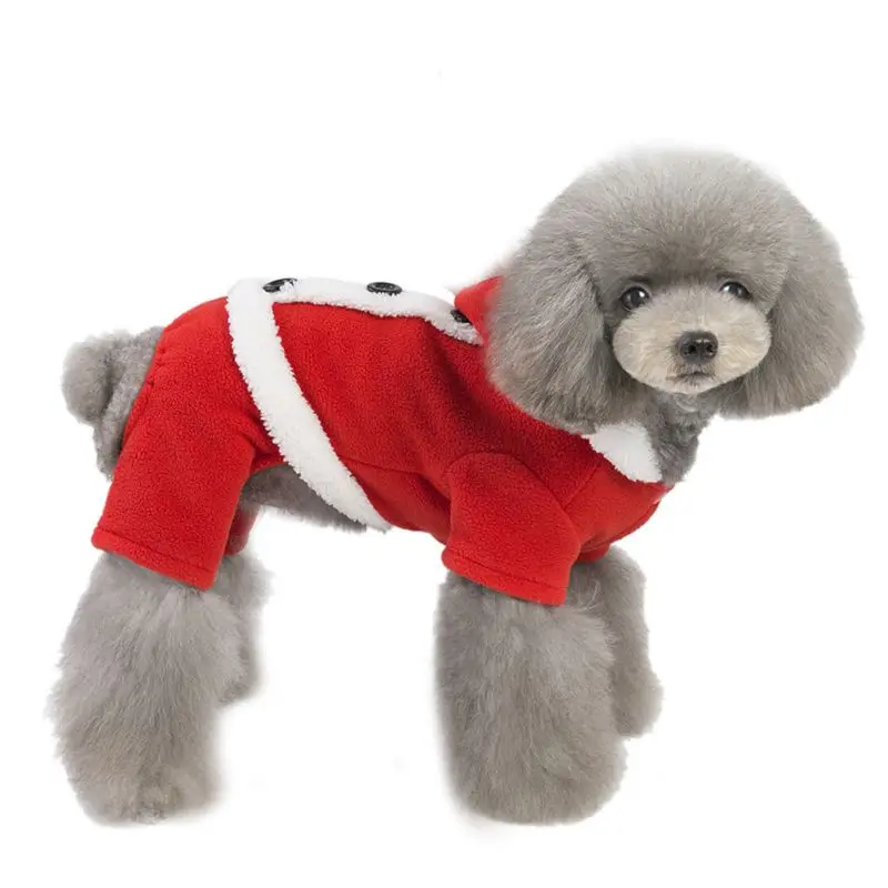 

Santa Claus Costume Puppy Pets Dog Christmas Dress Hoodie Apparel Coat Outwear New arrive 2020