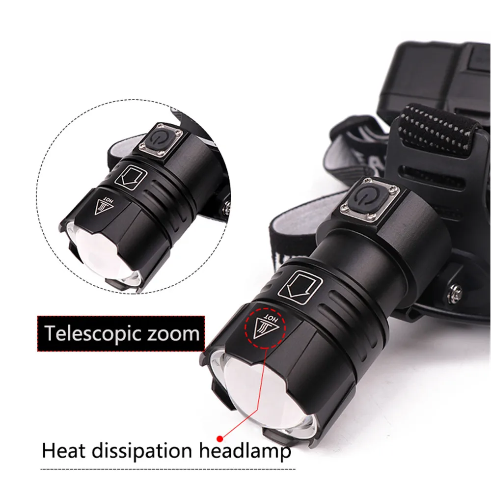 150000 Lumen Powerful XHP 70.2 LED Headlamp Fishing Camping Headlight Lantern Head Lamp 18650 Zoomable USB Torches Flashlight |