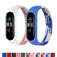 replaceable elastic braided solo loop strap nylon bracelet for xiaomi mi band 6 5 3 4 nylon silicone wristband for miband 4 5 3