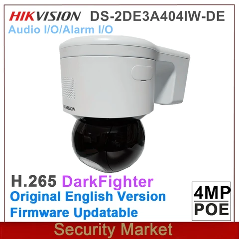 Новый оригинальный hikvision IP PTZ DS-2DE3A404IW-DE 3-дюймовый 4x оптический зум 4MP POE DarkFighter ИК сетевой скоростной купол