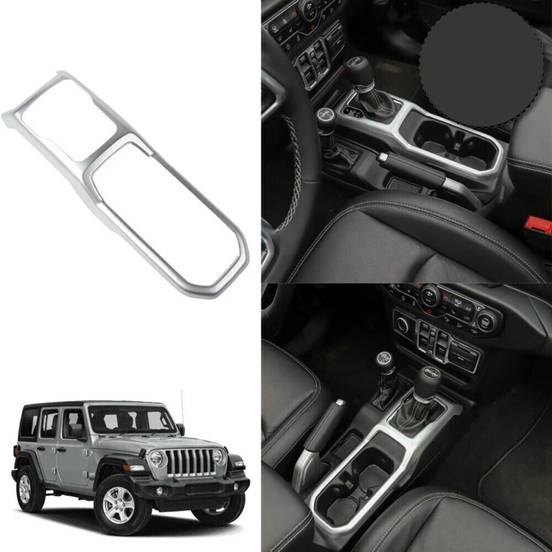 

Car Gear Panel Shift Cover Decor Trim Frame Silver for Jeep Wrangler JL 2018