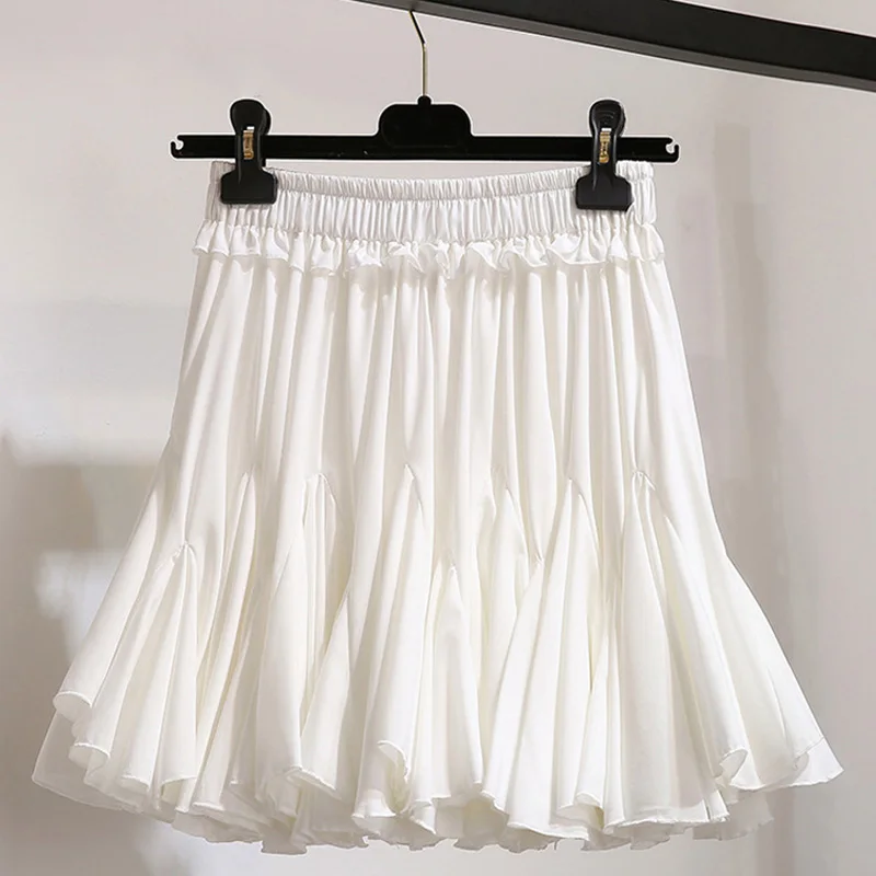 Женская шифоновая плиссированная мини юбка пачка с высокой талией бальное