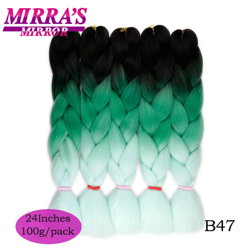 Mirra's Mirror 5 шт., 3 тона, Омбре, огромные косички, волосы для плетения, коричневые синтетические волосы для наращивания, Омбре, вязанные крючком волосы, 24 дюйма, 100 г - Цвет: 4/27HL