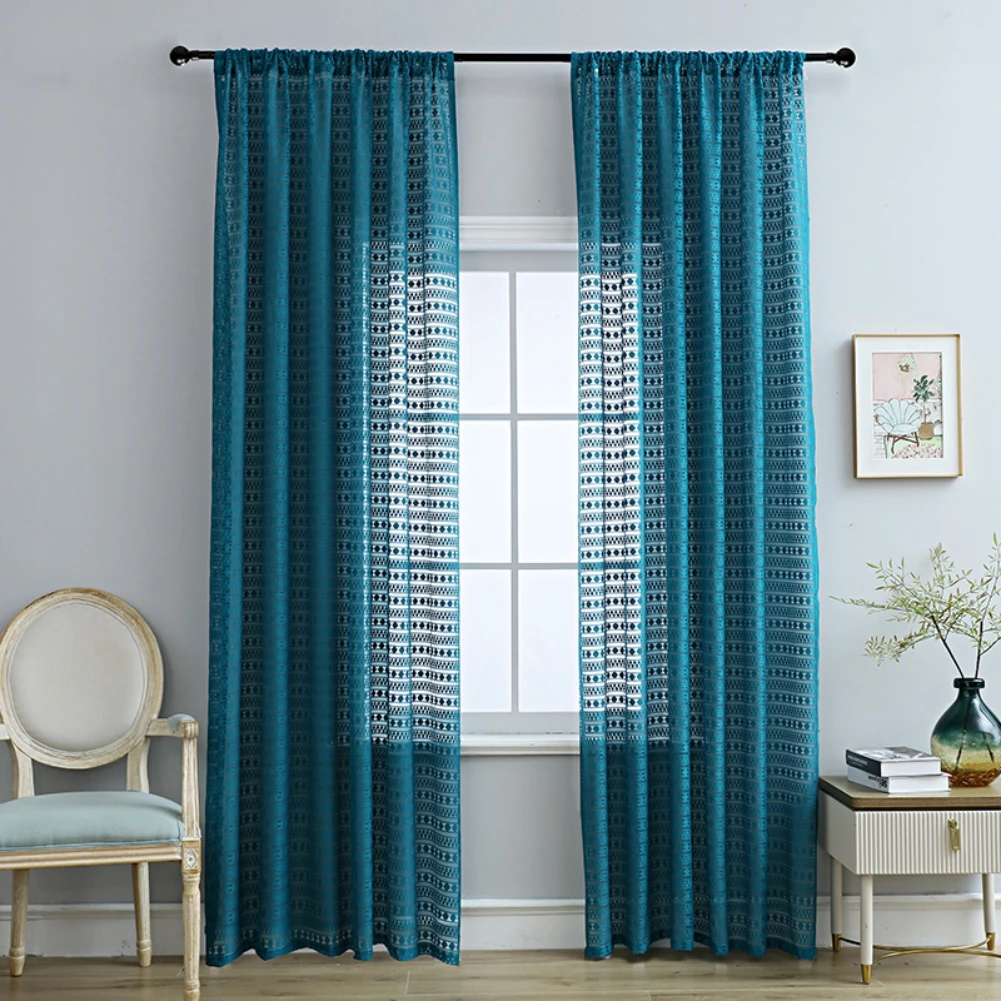

Window Bay Window Curtain Bedroom Household Living Room Home Decor Light Transmission Curtains Door Breathable Curtain Drapes