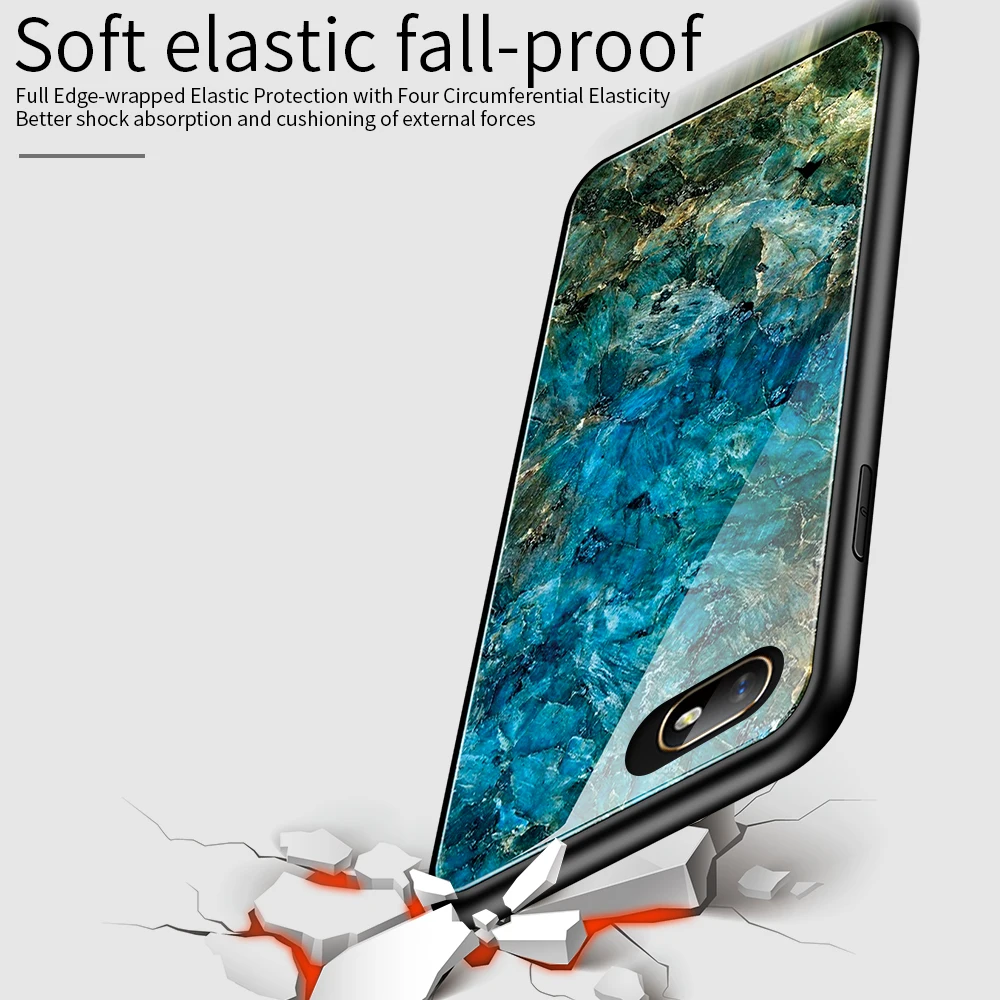 Oppo Realme 5 Redmi 3 Pro Чехол класса люкс Мрамор зерна градиент прочное защитное Стекло