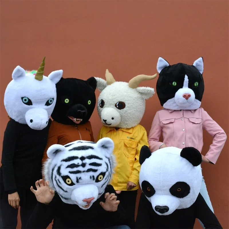 Review Cute Net Red Tiger Cartoon Doll Tiger Doll Headgear Activity Walking Flyer Tiger Mask Halloween Advertising Costume