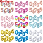 Воздушные шары из фольги в виде цифр с гелием розового и золотого цвета 1 шт., 40 дюймов, 0, 1, 2, 3, 4, 5, 6, 7, 8, 9